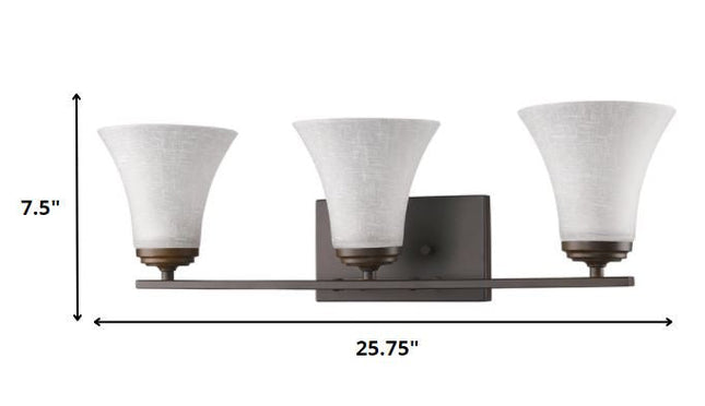 8" Bronze And White Metal and Glass Vanity Flush Mounted Sconce HomeRoots
