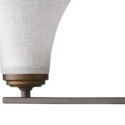 8" Bronze And White Metal and Glass Vanity Flush Mounted Sconce HomeRoots