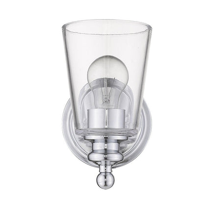 One Light Silver Glass Shade Wall Sconce HomeRoots