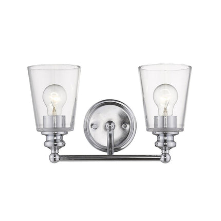 8" Silver And Clear Metal Vanity Flush Mounted Sconce