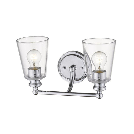 8" Silver And Clear Metal Vanity Flush Mounted Sconce HomeRoots