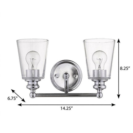8" Silver And Clear Metal Vanity Flush Mounted Sconce