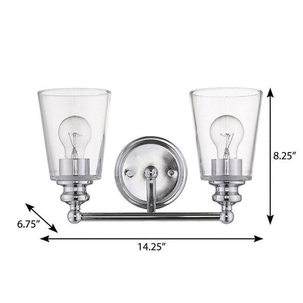 8" Silver And Clear Metal Vanity Flush Mounted Sconce HomeRoots