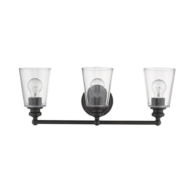 8" Clear And Antiqued Bronze Metal Vanity Flush Mounted Sconce HomeRoots