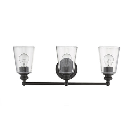 8" Clear And Antiqued Bronze Metal Vanity Flush Mounted Sconce