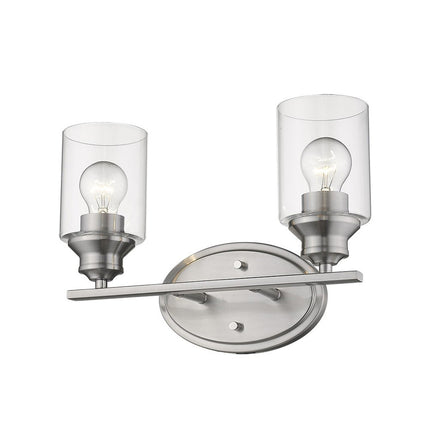 10" Silver And Clear Metal and Glass Vanity Flush Mounted Sconce