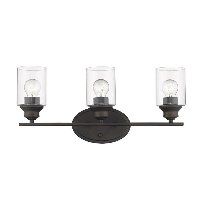 10" Clear And Bronze Metal and Glass Vanity Flush Mounted Sconce HomeRoots