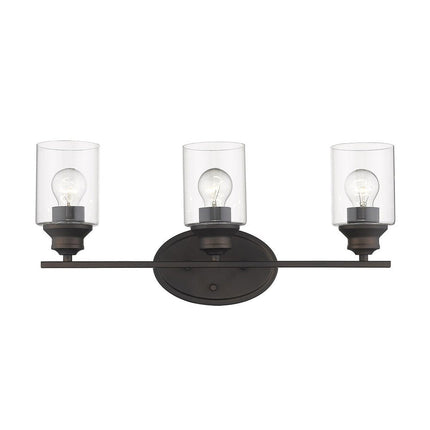 10" Clear And Bronze Metal and Glass Vanity Flush Mounted Sconce HomeRoots