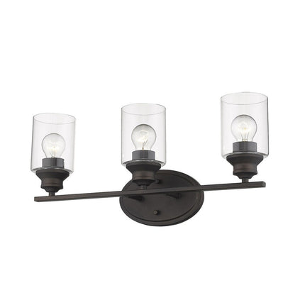 10" Clear And Bronze Metal and Glass Vanity Flush Mounted Sconce HomeRoots
