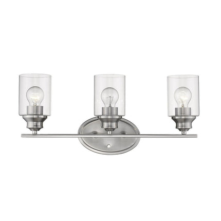 10" Clear And Silver Metal and Glass Vanity Flush Mounted Sconce