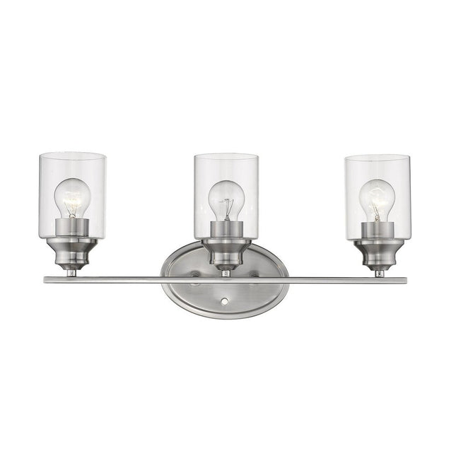 10" Clear And Silver Metal and Glass Vanity Flush Mounted Sconce