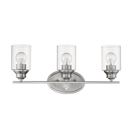 10" Clear And Silver Metal and Glass Vanity Flush Mounted Sconce HomeRoots
