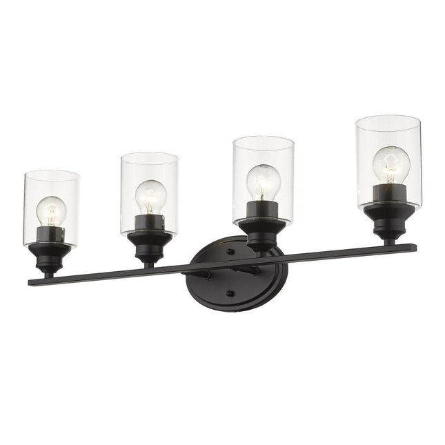 10" Black And Clear Metal Vanity Flush Mounted Sconce HomeRoots