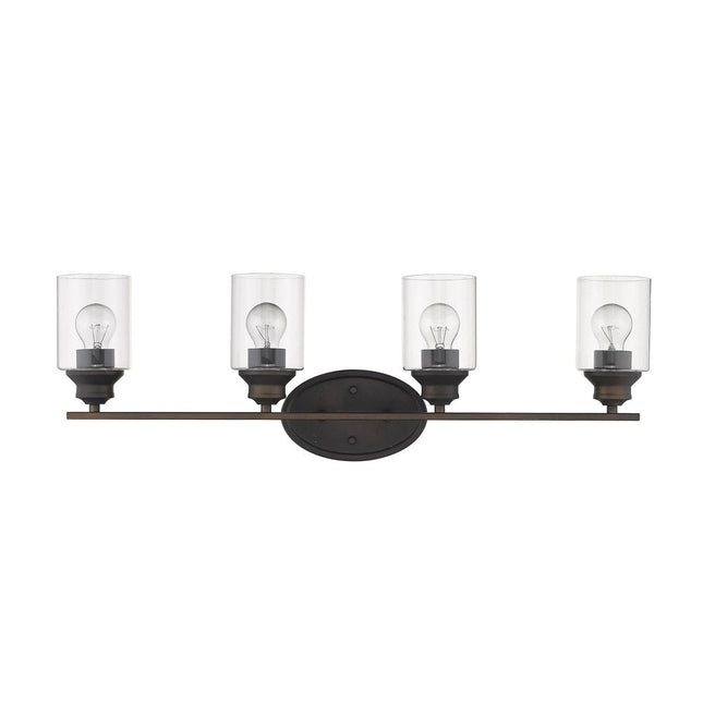 10" Black And Clear Metal and Glass Vanity Flush Mounted Sconce HomeRoots