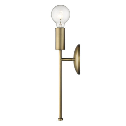 Dull Gold Narrow Bulb Wall Light HomeRoots