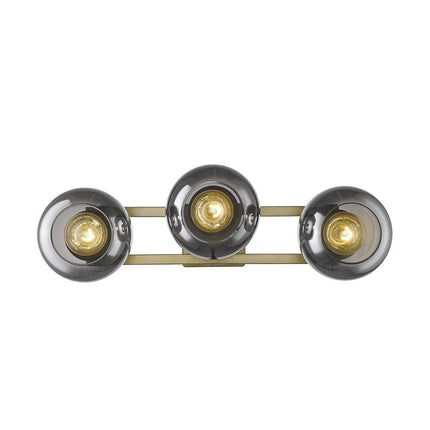 9" Smoky Black And Brass Metal Vanity Flush Mounted Sconce HomeRoots