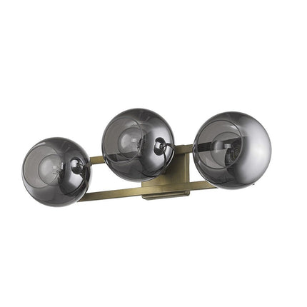 9" Smoky Black And Brass Metal Vanity Flush Mounted Sconce HomeRoots