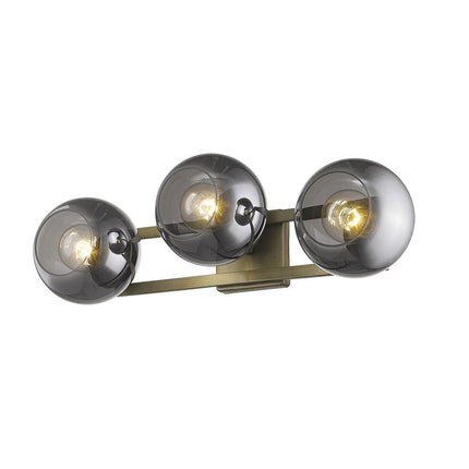 9" Smoky Black And Brass Metal Vanity Flush Mounted Sconce HomeRoots