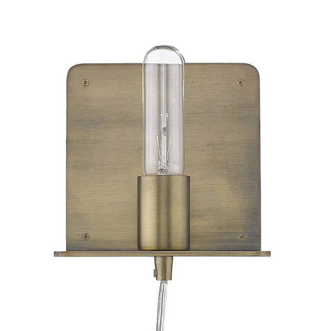 Petite Dull Gold Shelf Wall Light HomeRoots