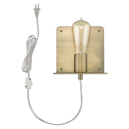 Petite Dull Gold Shelf Wall Light HomeRoots