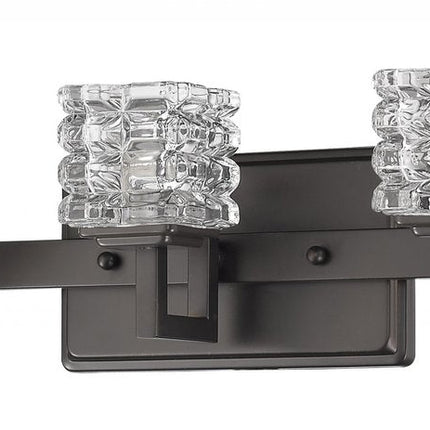 6" Black And Clear Metal Vanity Flush Mounted Sconce HomeRoots