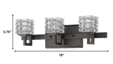6" Black And Clear Metal Vanity Flush Mounted Sconce HomeRoots