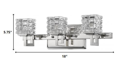 6" Silver And Clear Metal Vanity Flush Mounted Sconce HomeRoots