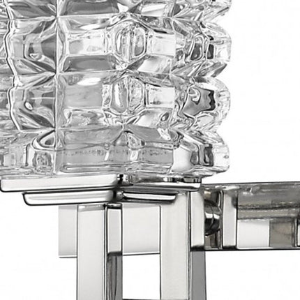 6" Silver And Clear Metal Vanity Flush Mounted Sconce HomeRoots