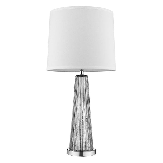 29" Silver Glass Buffet Lamp With Off White Empire Shade HomeRoots