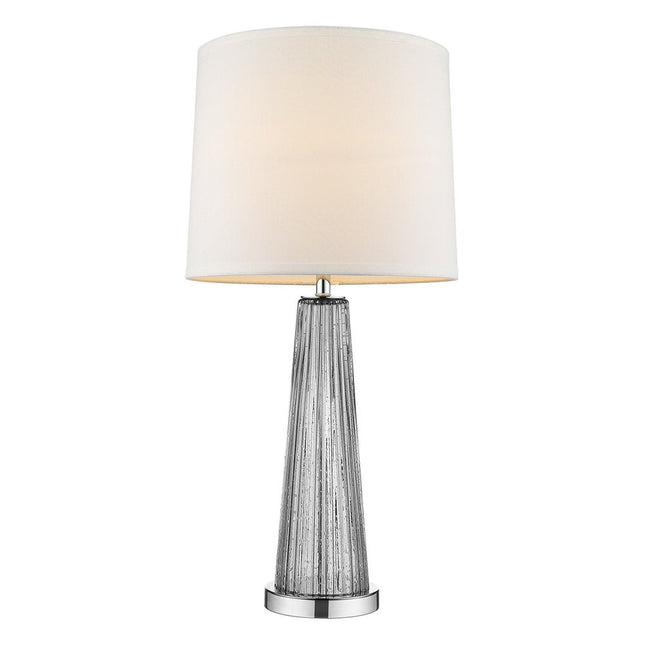 29" Silver Glass Buffet Lamp With Off White Empire Shade HomeRoots