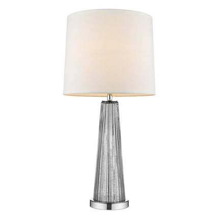 29" Silver Glass Buffet Lamp With Off White Empire Shade HomeRoots