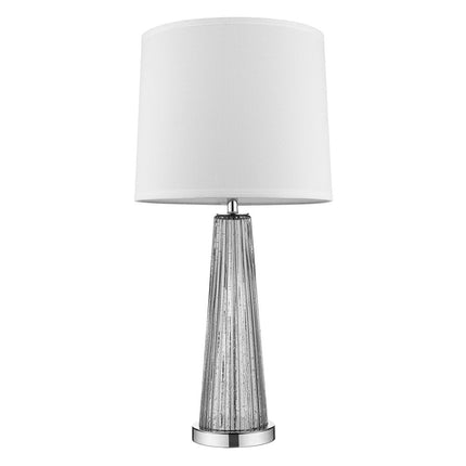 29" Silver Glass Buffet Lamp With Off White Empire Shade HomeRoots