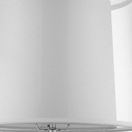 31" Silver Metal Table Lamp With White Empire Shade HomeRoots