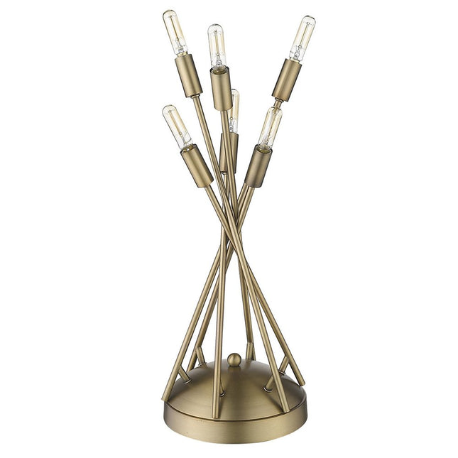 19" Brass Metal Six Light Novelty Table Lamp HomeRoots