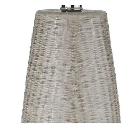 33" Light Gray Ceramic Table Lamp With White Drum Shade HomeRoots