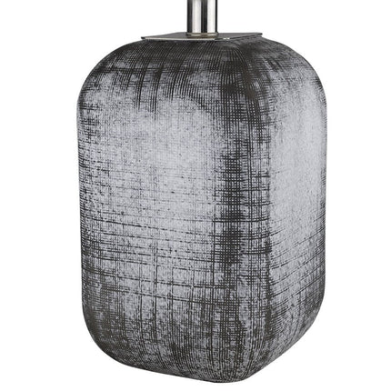 25" Blue and Gray Ceramic Table Lamp With White Square Shade HomeRoots