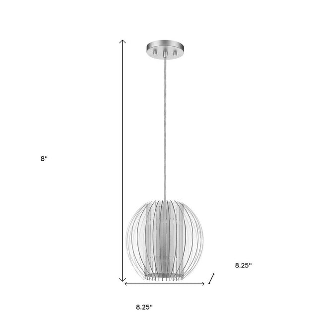 Acrylic and Steel Shade Hanging Globe Light HomeRoots