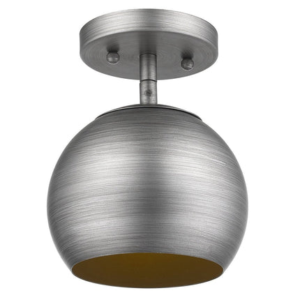 Light Gray and Gold Hanging Dome Light HomeRoots
