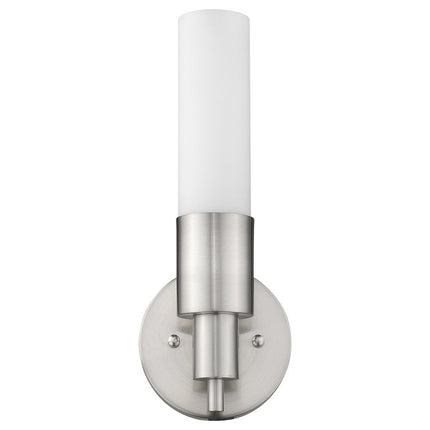 Silver Narrow Wall Light with Frosted Glass Shade HomeRoots