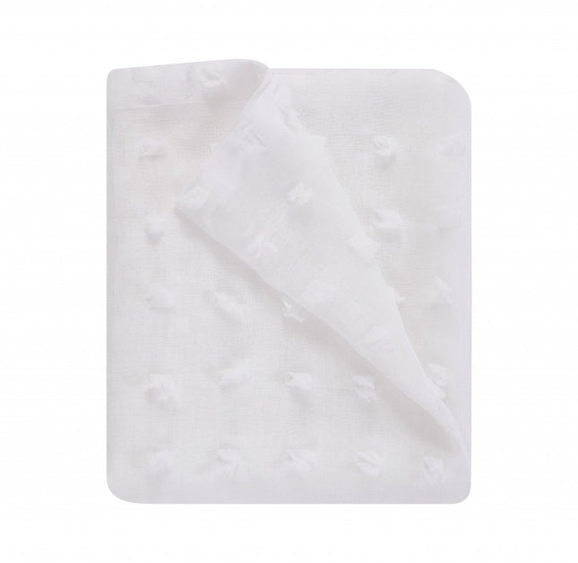 White Puff Sheer Shower Curtain HomeRoots