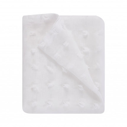 White Puff Sheer Shower Curtain HomeRoots