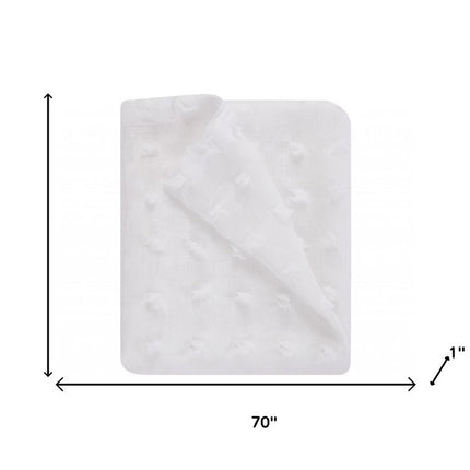 White Puff Sheer Shower Curtain