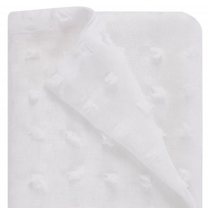 White Puff Sheer Shower Curtain