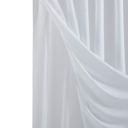 White Sheer and Grid Shower Curtain and Liner Set