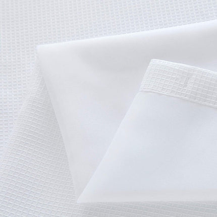 White Sheer and Grid Shower Curtain and Liner Set HomeRoots