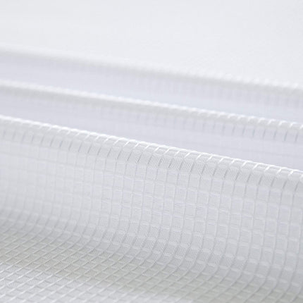 White Sheer and Grid Shower Curtain and Liner Set