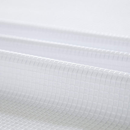 White Sheer and Grid Shower Curtain and Liner Set HomeRoots