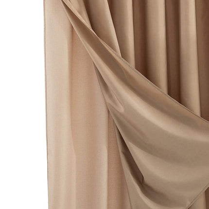 Mocha Sheer and Grid Shower Curtain and Liner Set HomeRoots