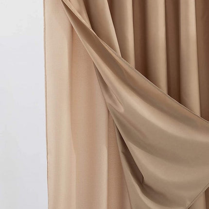 Mocha Sheer and Grid Shower Curtain and Liner Set HomeRoots