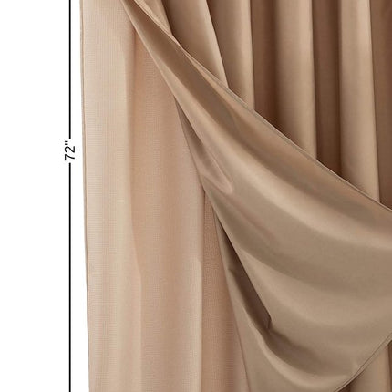 Mocha Sheer and Grid Shower Curtain and Liner Set